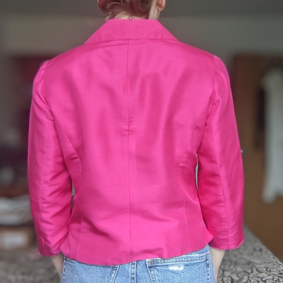 Harris Wallace Silk Cropped Jacket Sz 4 - Picture 7 of 7